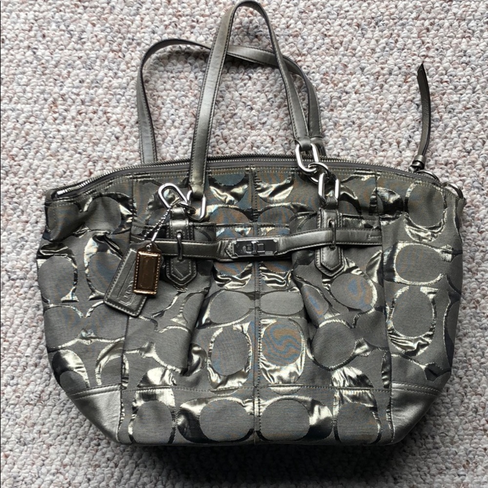 Coach Metallic Logo Tote *final price drop*